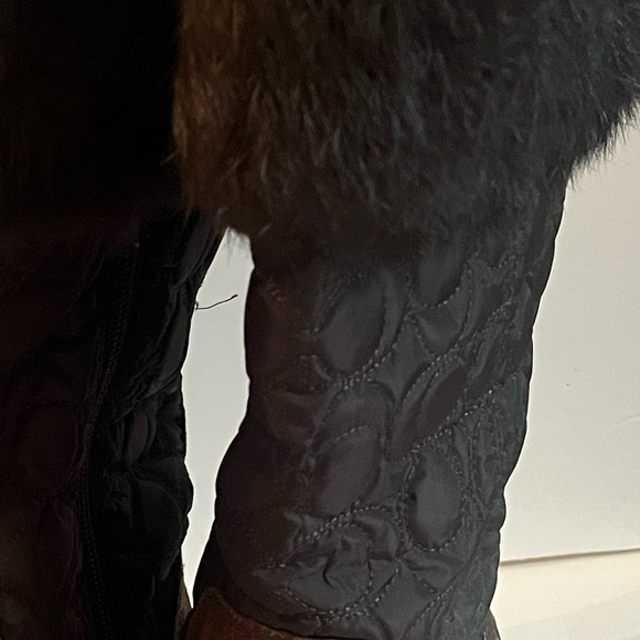 COACH Talen Genuine Rabbit Fur Cuff Quilted Boots Women's Size 6 M Brown - Picture 11 of 12